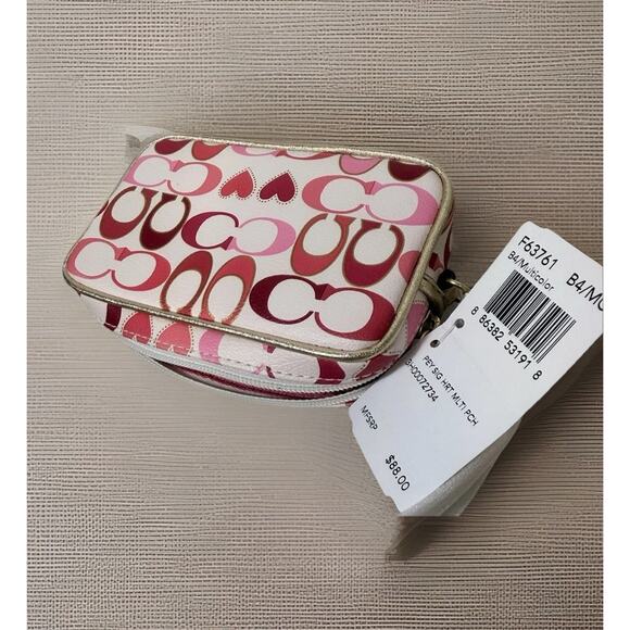 Very Rare Vintage NWT Coach F63761 Peyton Signature Heart Multi Pouch Wristlet - Picture 7 of 12